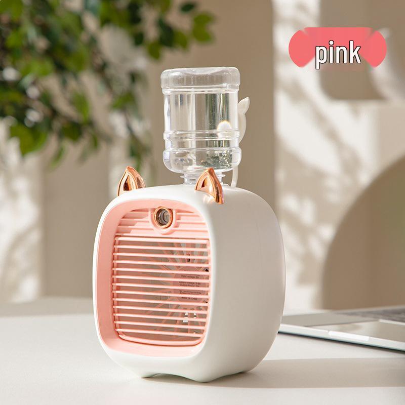 Creative Little Fox Portable Humidifying Spray Fan: Compact Desktop & Handheld Electric Cooler Fan with 200ML Bottle