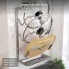 3Tier Kitchen Rack, Wall Mounted Pot Lid Holder, NoDrill MultiFunctional Organizer, Space Aluminum