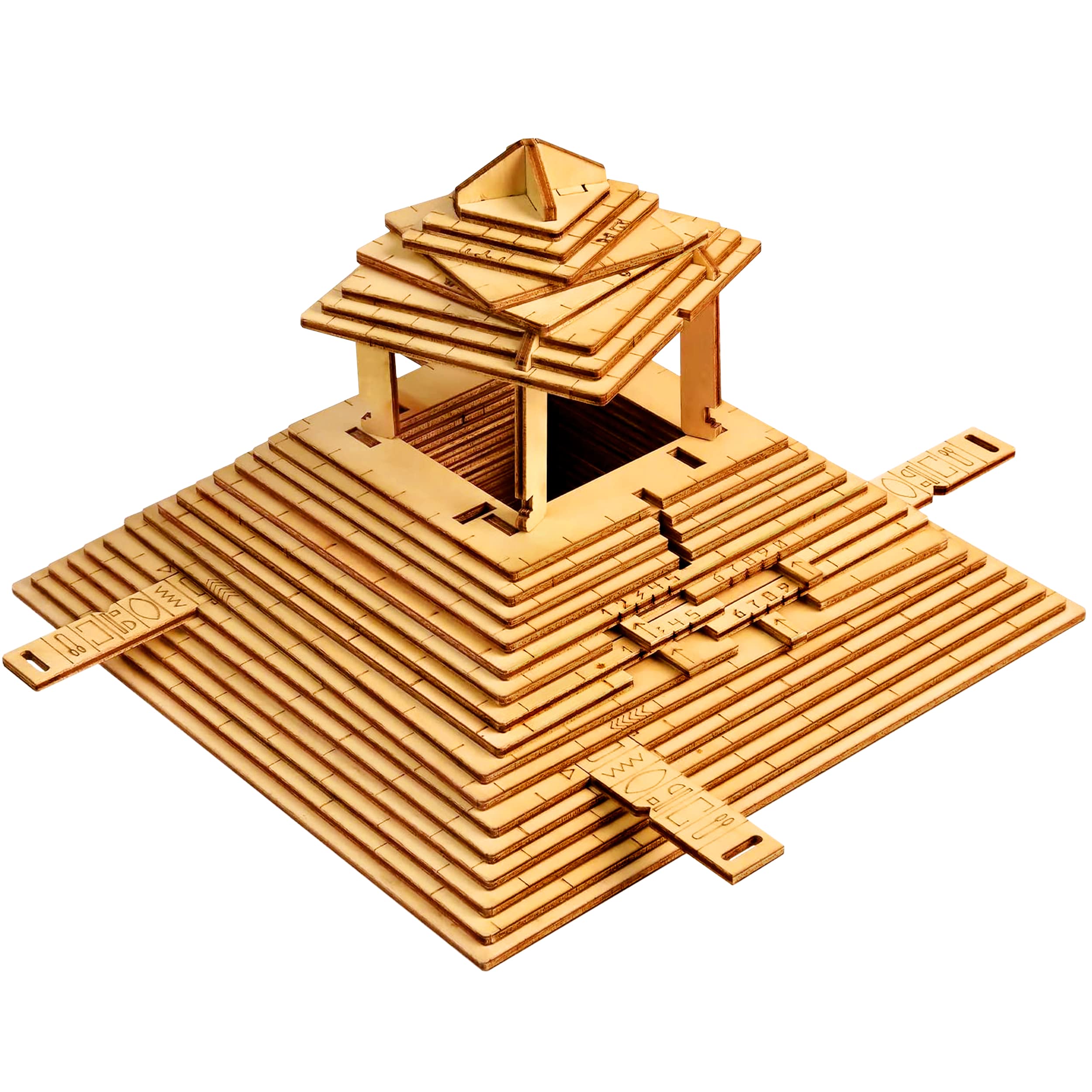 

ESC WELT Quest Pyramid 3D Puzzle Clue Brain Teaser Wooden Puzzle with Challenging Pyramid Escape Unique 3D Puzzle Box for Adults and Wooden Box, Box,