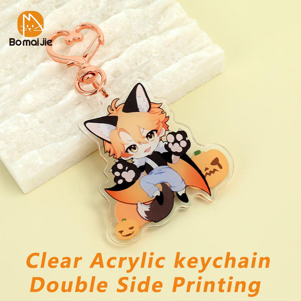 Custom Keychain Cartoon Acrylic Key Chain Photo Customized Anime Charms Hologram Clear Personalized Designer Car Keychains 1in(25.4mm)