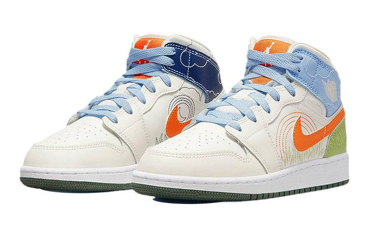Jordan 1 Mid SE Stitch GS DX2462-100 35.5