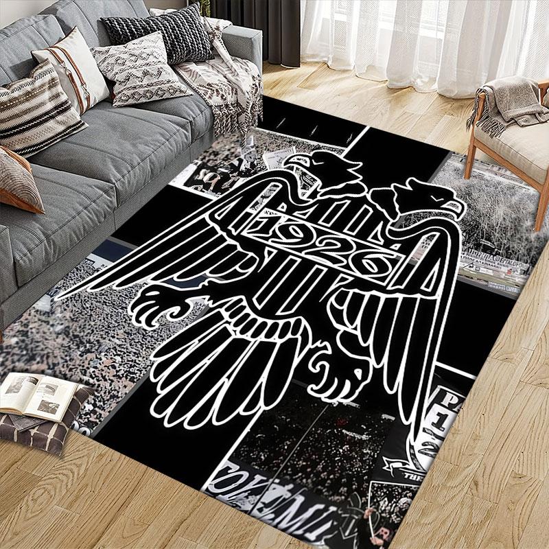 PAOK Flannel Printed Carpet, Home Sofa Decoration for Living Room & Bedroom, Non‑Slip Play Flannel Floor Mat for Game Room