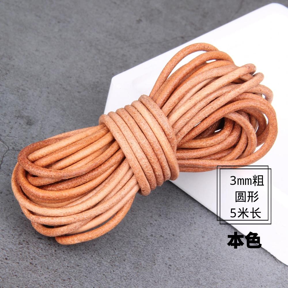 Diy Jewelry Material Handmade Beaded Accessories, Real Cowhide Strip 3Mm Wide First Layer Flat Leather Rope Bracelet Necklace Rope