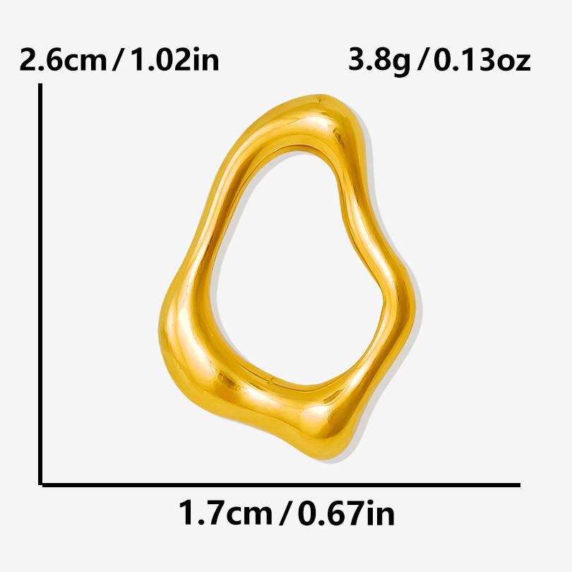 6pcs Simple Geometric Oval Water Droplets Real Gold Plated Stainless Steel Charms For Jewelry Making Supplies DIY Heart Pendant