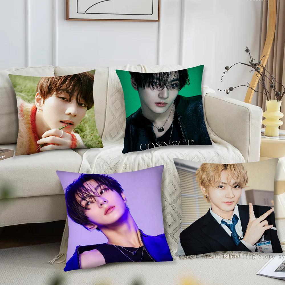 Jungwon Pop Singer Pillow Case Square Pillow Bedroom Sofa Leisure Comfort Cushion Car Living Room Home Decoration 40X40