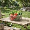 Stainless Steel Collapsible Vegetable Washing Basket with Foldable Handle for Camping Kitchen Use Durable Mesh Strainer Basket