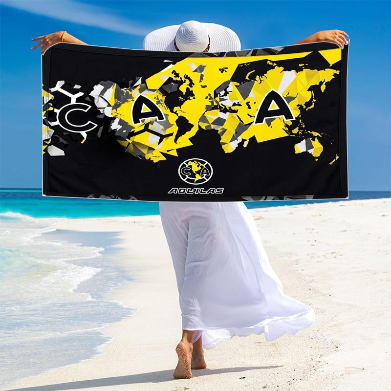 Club América Logo Print Beach Towel, Large Soft Quick Dry Towel for Beach Camping Swimming