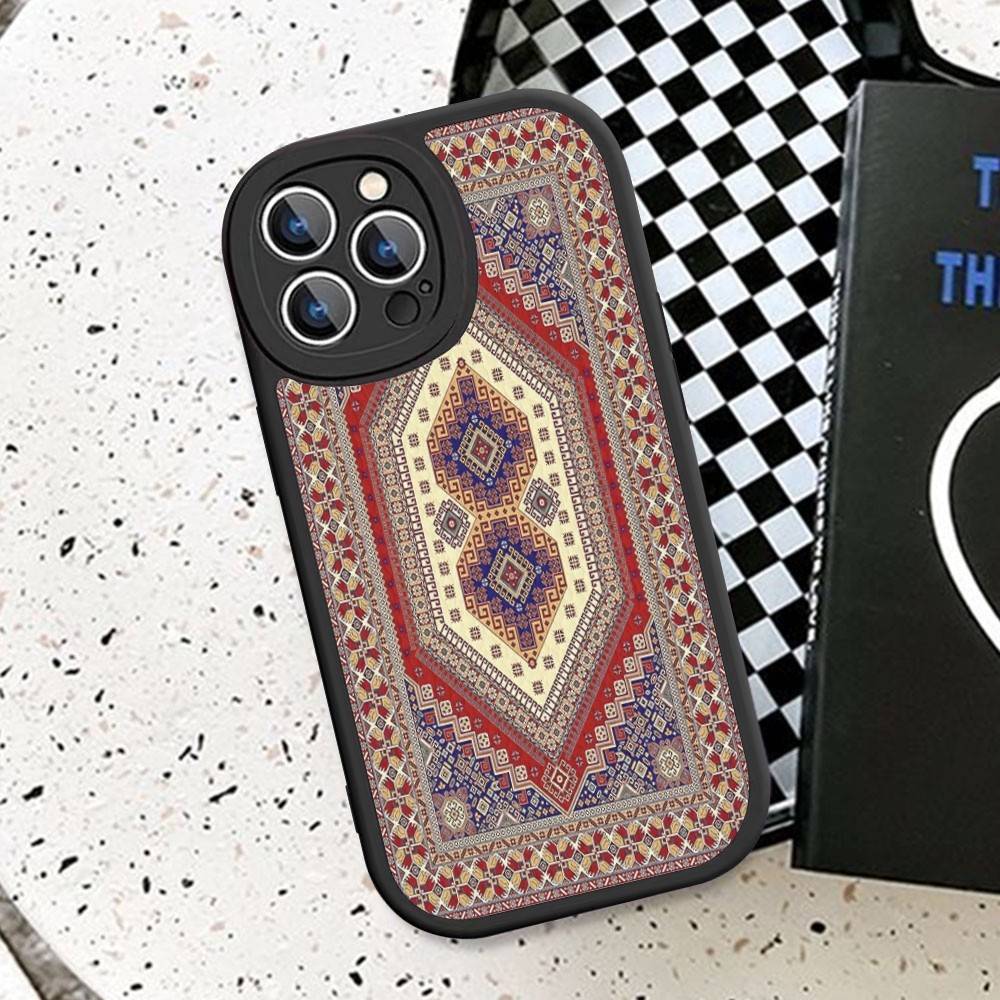 Persian Carpet Floral Pattern Phone Case Hard Leather For IPhone 16 15 14 13 12 Mini 11 14 Pro Max Xs X Xr 7 8 Plus Fundas