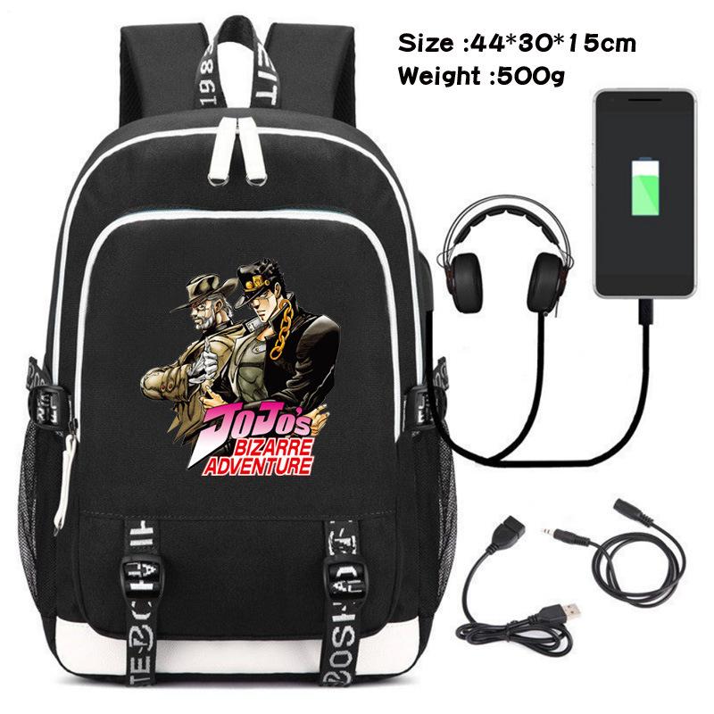 Jojo's Fantastic Adventure School Bag Anime Peripheral Backpack Schoolgirl Canvas Oxford Backpack