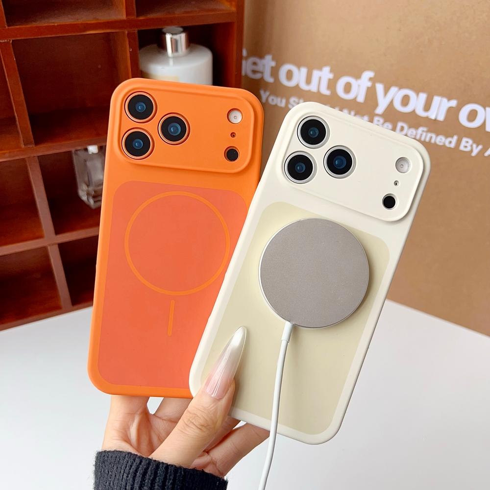 Original Liquid Silicone Magnetic Case for iPhone 17 Pro Max Magsafe Wireless Charging Soft Shockproof Cover for iPhone17 17Pro