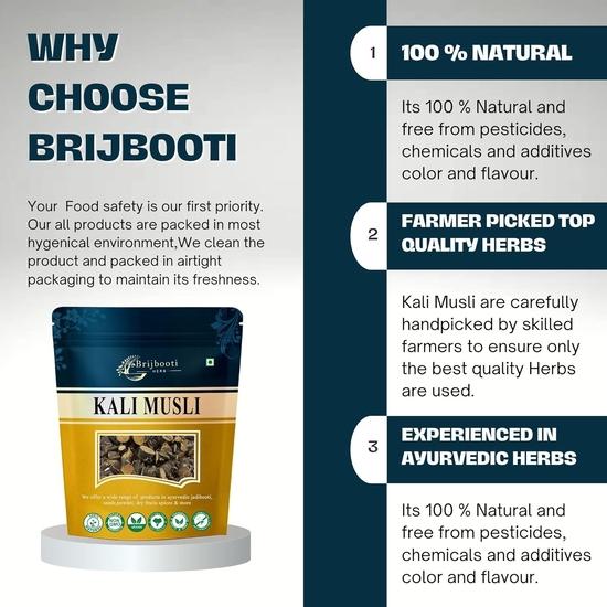 Brijbooti Kali Musli - Curculigo Orchiodes - Černé Musli 100 g