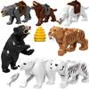 Animal Building Blocks City Small Large Ornaments Panda Dog Sheep Pig Cow Zoo Deer Mount Crocodile Tiger Wolf Eagle Boy Gift Toy