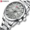 CURREN 8446 Men's Multi-Function Quartz Steel Band Sports Watch
