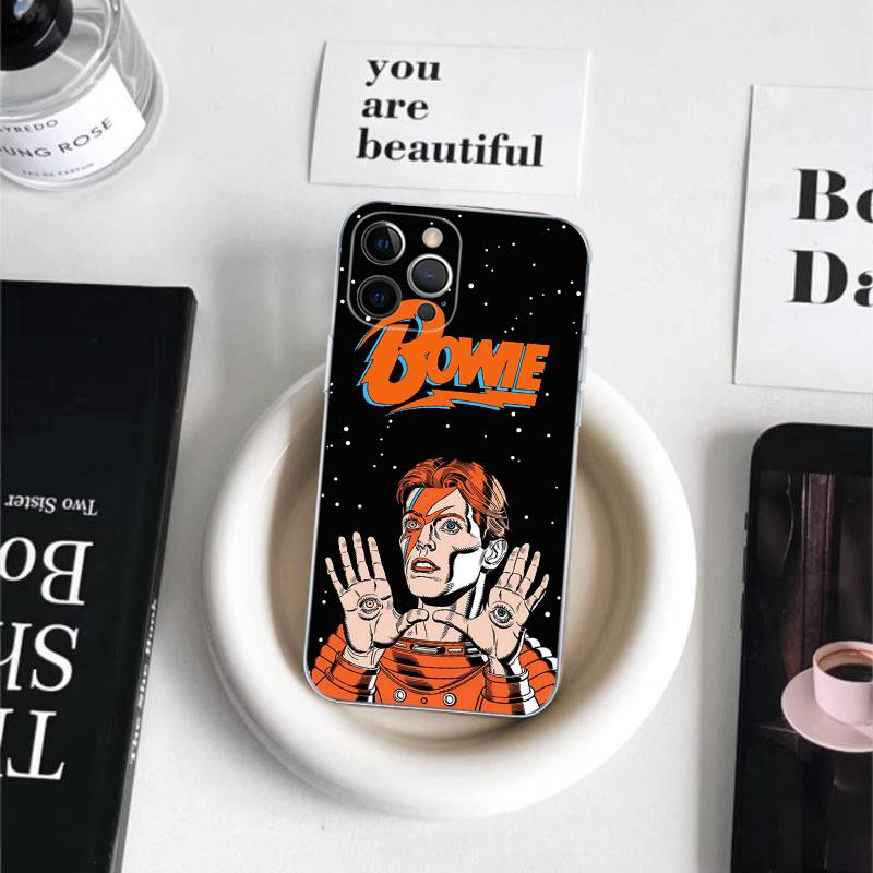 D-David-Singer B-Bowies For iPhone 11 12 13 14 15 16 17 Pro Max Plus 13 Mini Silicone Soft Transparent Back