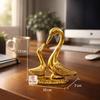 Kissing Duck Pair Showpiece for Home Decor Golden Metal Duck Couple Statue Decorative Table Accent for Living Room Office Desk Bedroom