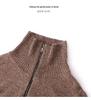 2025 Retro Cashmere Lapel Cardigan: Chunky Knit Short Zipper Sweater for Autumn/Winter