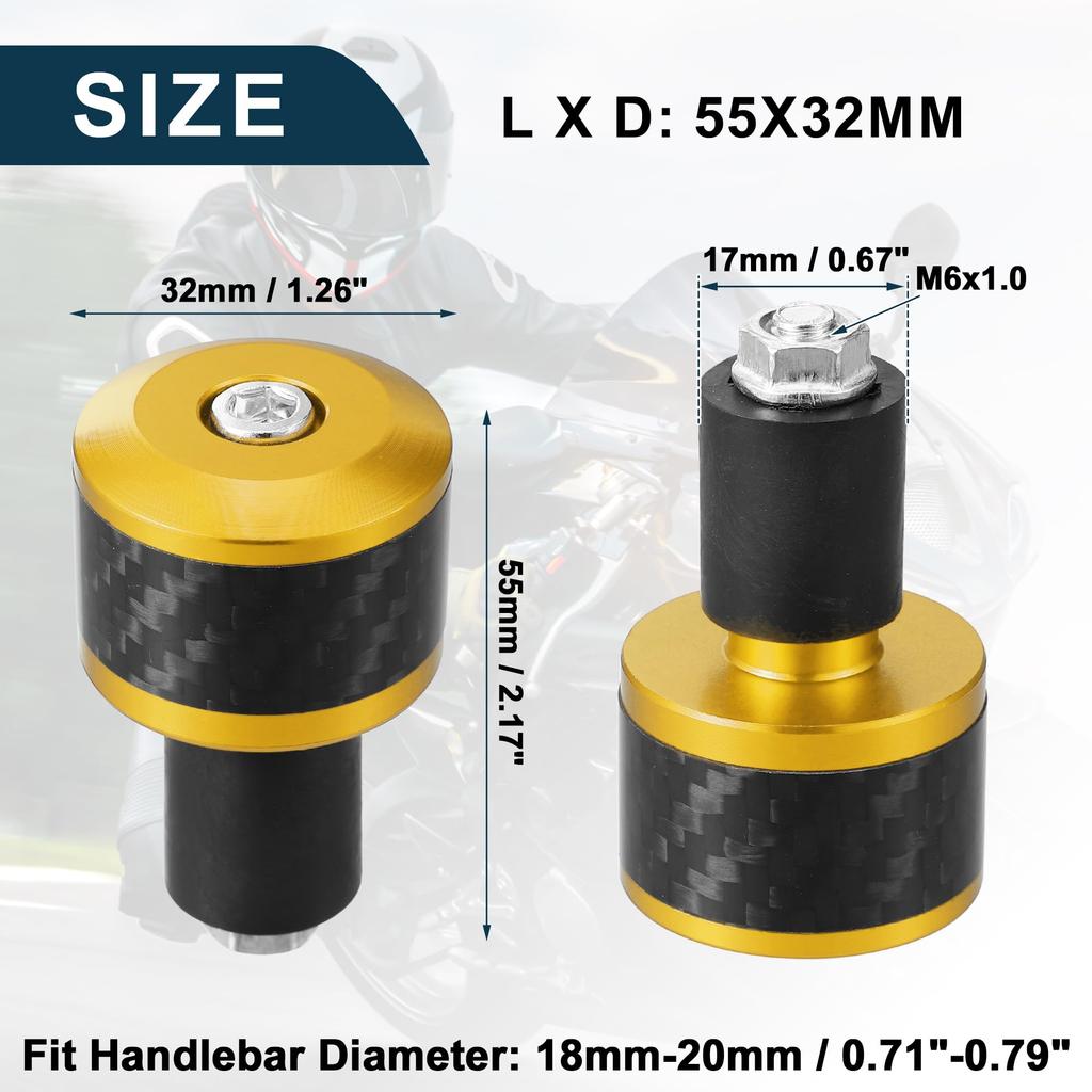 TUCKBOLD Motorcycle Handlebar End Plugs Aluminum Alloy 7/8" 22mm Stylish | Front Handlebar Grip