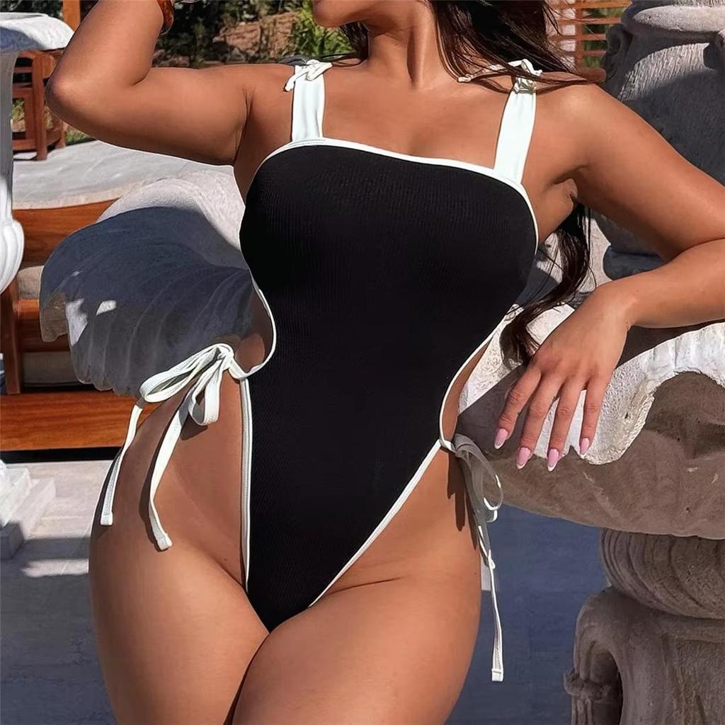 Kanallı Askılı Mini Mikro Tanga Kadın Mayo Tek Parça Mayo Kadın Yüksek Kesim Bacak Pedli Mayo Banyo Kıyafeti Yüzme