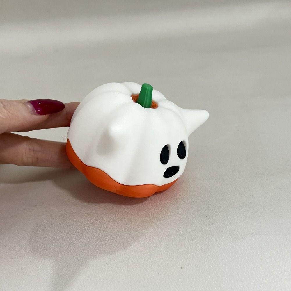 Funny 3D Printed Pumpkin Figurines Cartoon Cute Halloween Ghost Pumpkin Statue Decorative Miniature Sculpture Ornament Props
