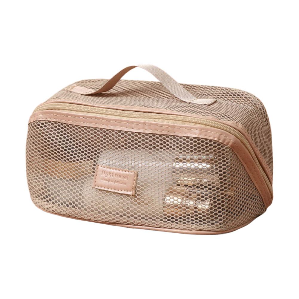 

Прозрачная сетчатая женская косметичка Brown-One size