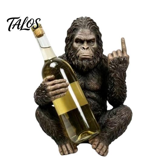 Talos Gorilla Weinflaschenhalter, Stabiler Einzelhalter, Langlebiger Harz-Affe für Küchentheke Bar