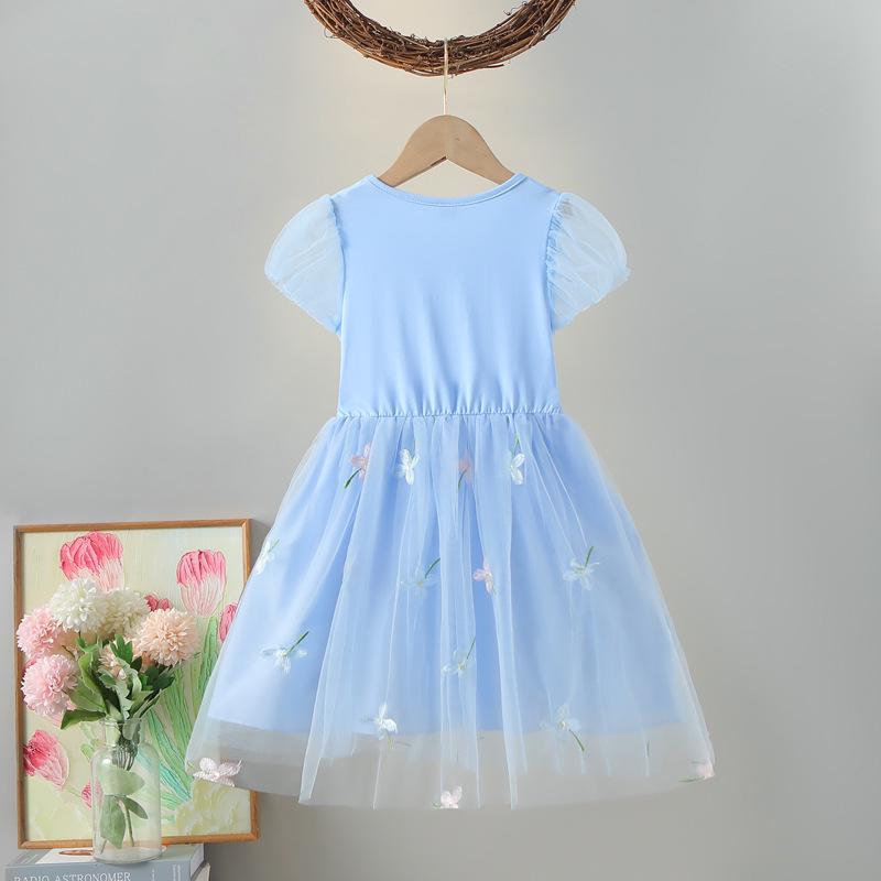 Girls' Frozen Elsa Summer Dress: Stylish Mesh Princess Skirt