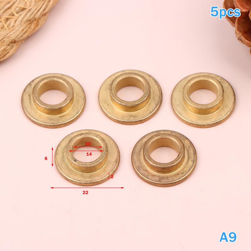 5Pcs Flanging Self-Lubricating Bearing Powder Metallurgy Oil Guide Sleeve With Edge Step Shoulder Flange Bushing Copper Sleeve