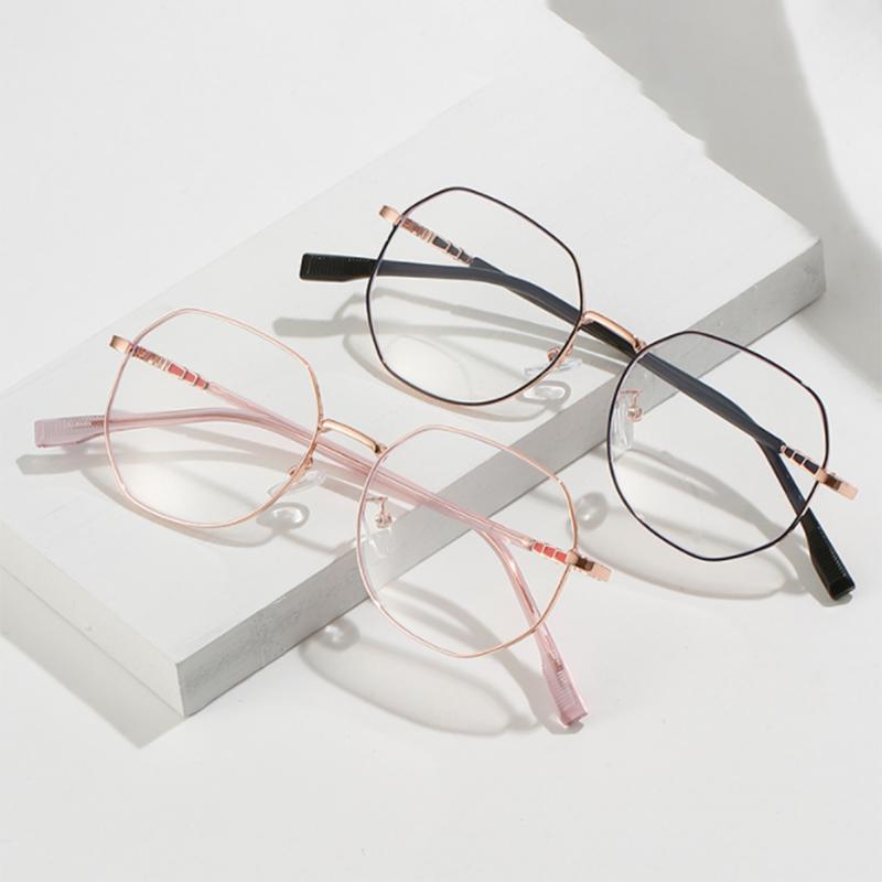 0 -0.5 -0.75 Bis -6.0 Damen Herren Student Polygon Brille mit Rezept für Kurzsichtigkeit Uv400 Myopie Brille