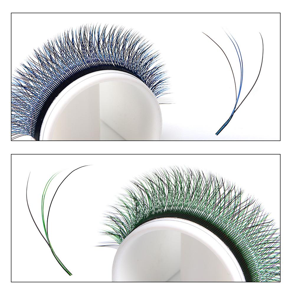 Befer Colored Volume 3D W Eyelashes for Extension Fake Blue Purple Colorful C D 8-15/8-14/8-12 Lashes Cosplay Eyelash Extensions