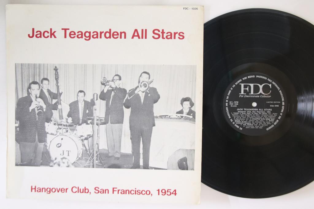 LP Record JACK TEAGARDEN ALL STARS - Hangover Club, San Francisco, 1954 FDC1026 FDC Italy Jazz Used