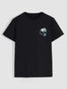 Molten Skull Print T-Shirt for Men's Casual Crew Neck Short-Sleeve Fashion Summer T-Shirts Tops, Regular and Oversize Tees