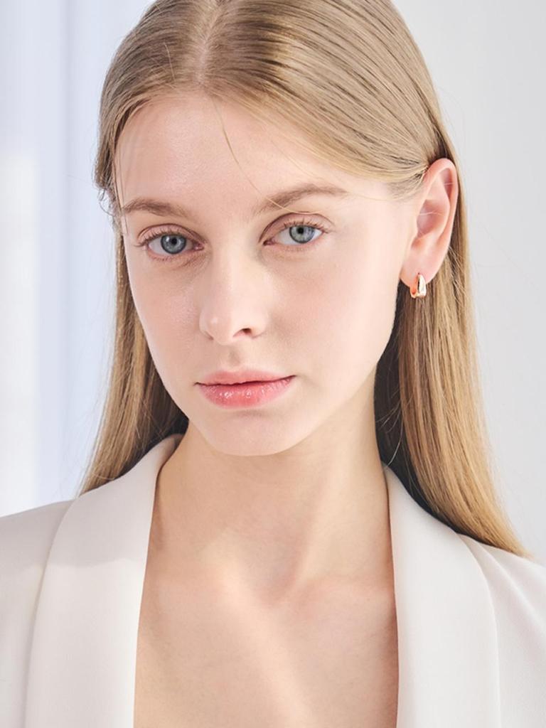 [ELLE Jewelry] 14K Daily One-Touch Ring Earrings (Gold Plated) ELGPEE487