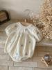 Baby Girl Korean Style Embroidered Ruffle Sleeve Romper