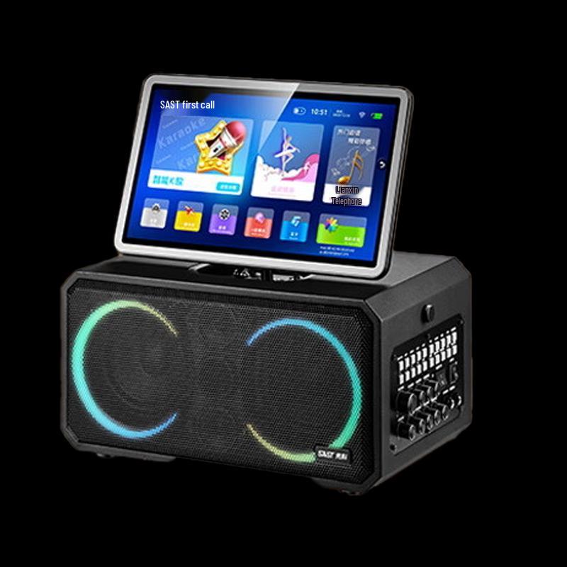 SAST KTV Speaker System with Screen & Mics CN plug (adapter included) (CN version)
