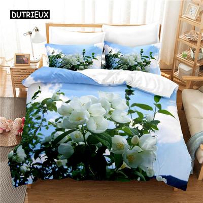 Conjunto de cama Gardenia, capa de edredom, roupa de cama com impressão digital 3D, roupa de cama queen size, design moderno