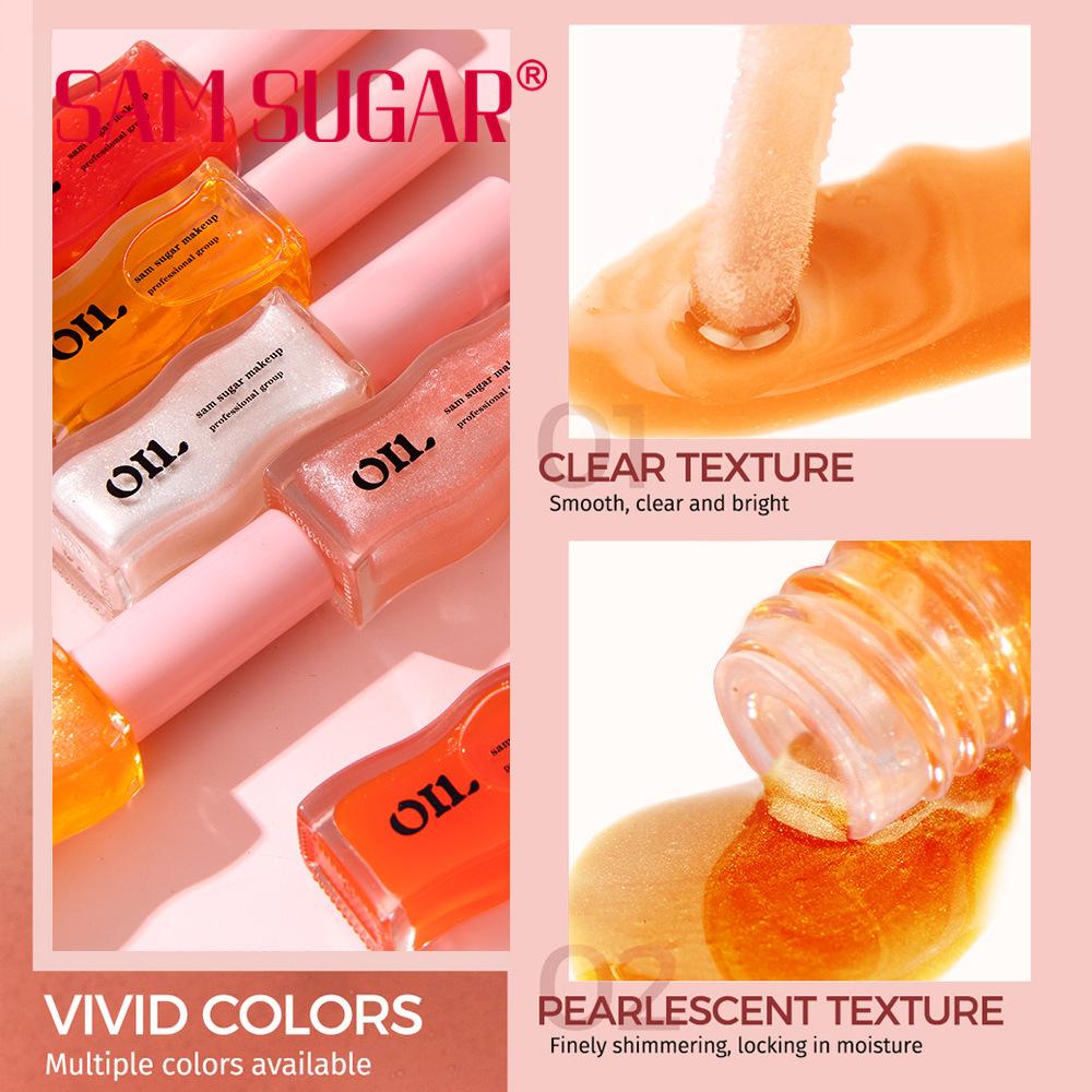 Huile à Lèvres Essence Miel Fruitée Sexy Pulpeuse Gelée à Lèvres Teintée Fraise Liquide pour Lèvres Imperméable Hydratant Huile Gloss Maquillage Maquillage