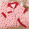Cloud Cotton Spring Summer Pajamas Women Cute Strawberry Loungewear Summer Short Sleeve Three-Piece Set