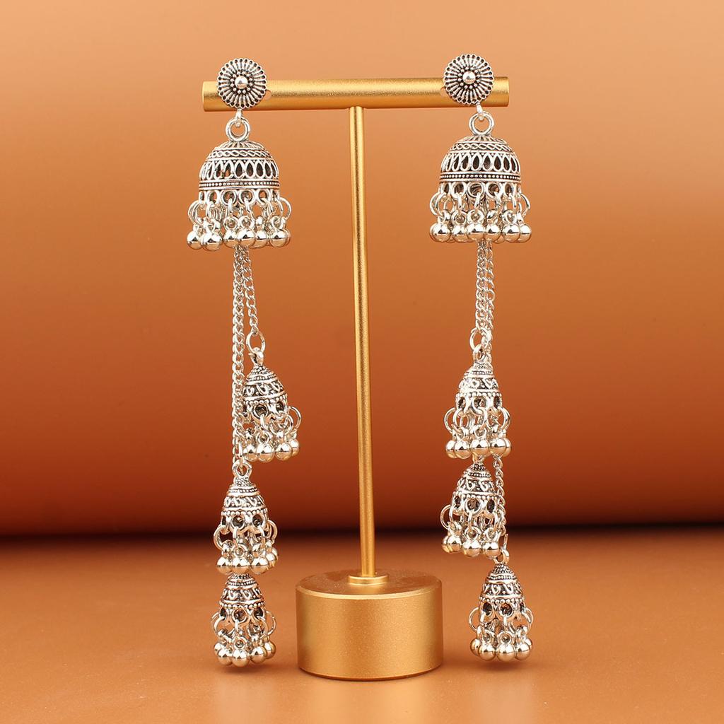 Turquoise Earrings Bohemian Drop Ear Earrings with Tassels, Geometric Alloy, Retro Style, Boastful Ear Accessories