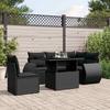VidaXL Garden Lounge Set 6 Pcs with Cushions Black Braided Resin 3268535