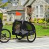 PawHut Dog Bike Trailer with Reflective Mesh Windows and Safety Flag 140 X 71 X 83 Cm Black