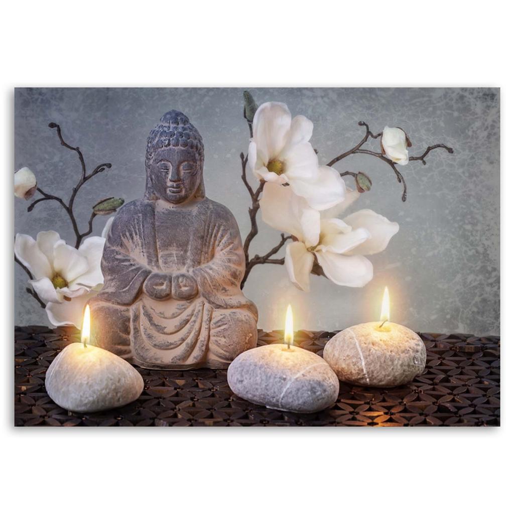 Canvas Print, Buddha and Candles
