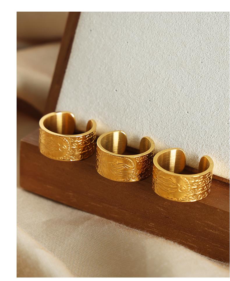 Personalized Engraved Geometric Titanium Steel Ring