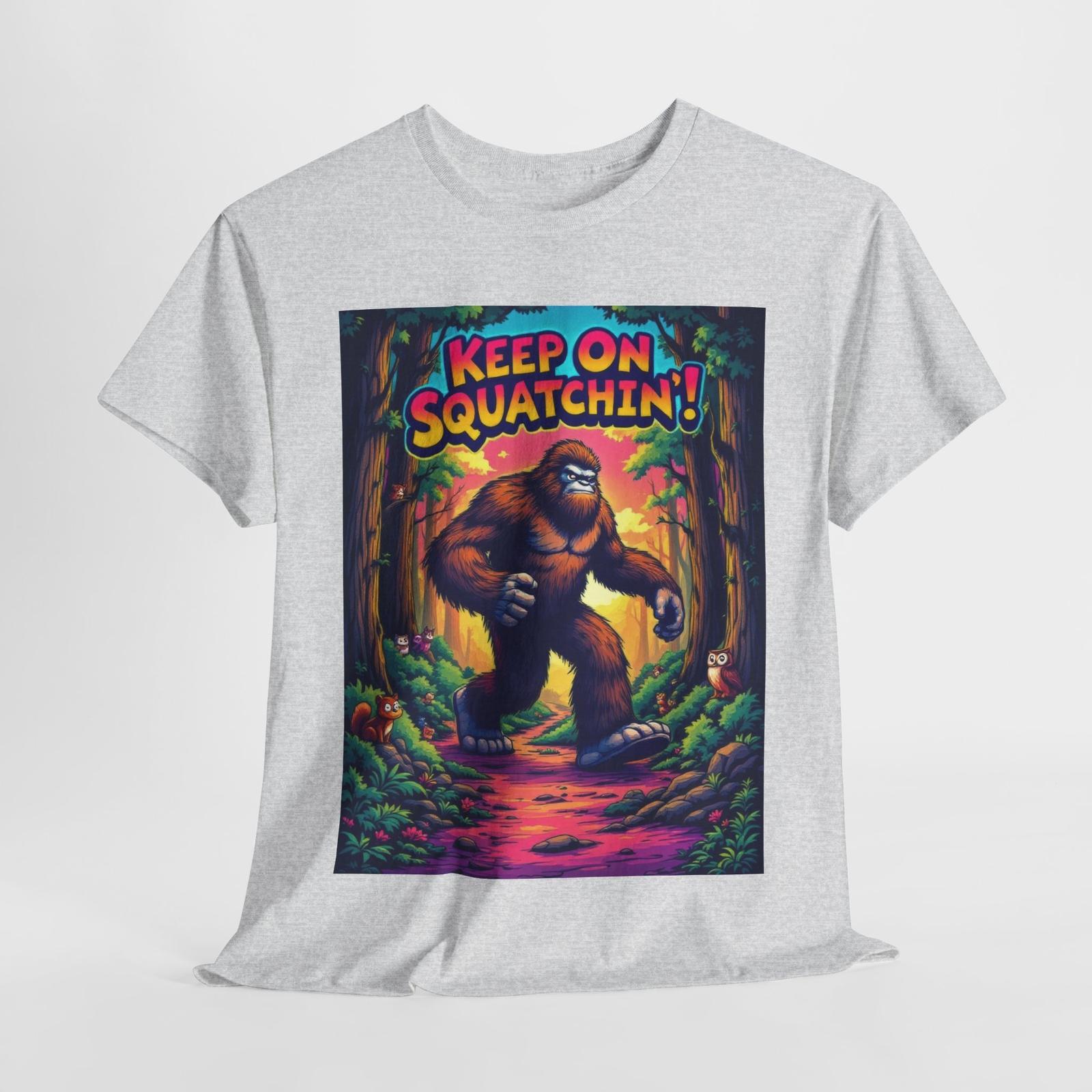 Bigfoot Keep On Squatchin T-Shirt Funny Sasquatch Yeti Parody Retro 1970s Style 4XL