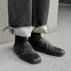 Fashion Men Genuine Leather Slippers New British Style Casual Leather Outdoor Walking Slippers Flat Designer Antiskid Soft Bottom Shoes