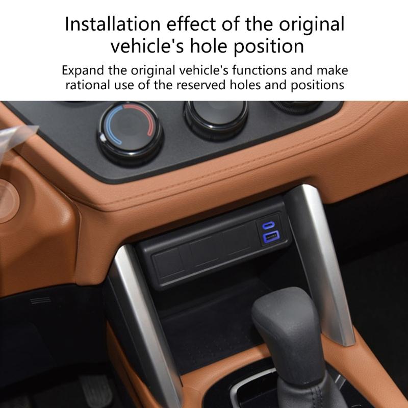 Universal Car Phone Chargers For Vehicle With USB Type C Ports 36W Output Quick Charge Function Charging Adapter