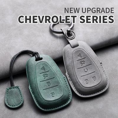 Leather Car Key Case Cover Protective Shell For Chevrolet Chevy Malibu Camaro Cruze Traverse Spark Equinox Sonic Volt Keychain