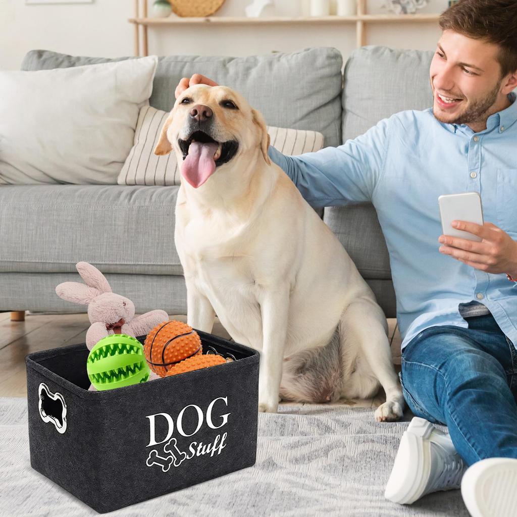 Pet Toy Storage Box With Handle Convenient Clothing Sundries Blanket Toy Storage Basket Organizer Pet Bin Accessories
