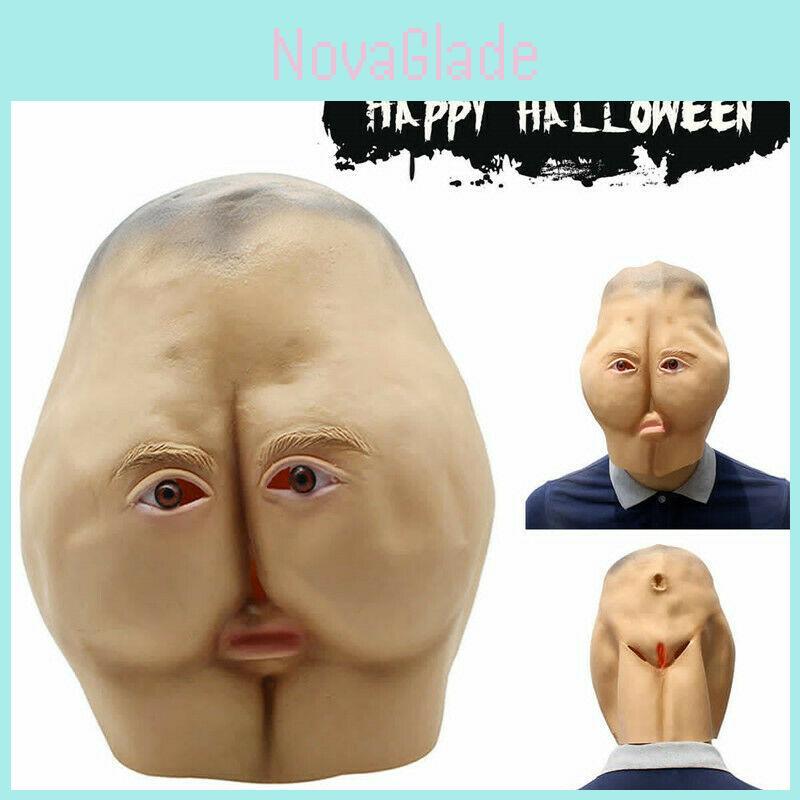 Lifelike Halloween Party Mask Featuring Eco-friendly Latex Butt Head Design