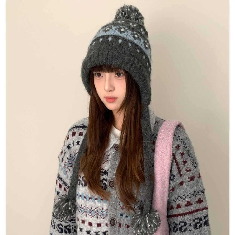Nordic Styles Knit Cap Elastic Polyester Blend Lightweight Cold Protections Unisex Outdoor Winter Hat For Women and Girls