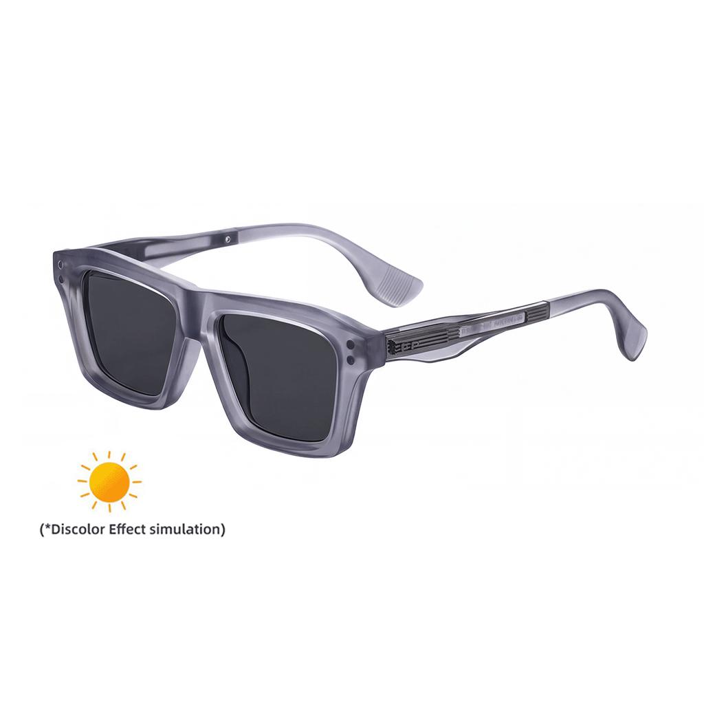 New European and American fashion box color-changing sunglasses men's retro personalized outdoor driving sunglasses men